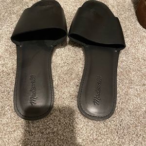 Madewell, brand new black thong leather sandals